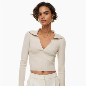 Aritzia Babaton Sculpt Knit Polo Longsleeve